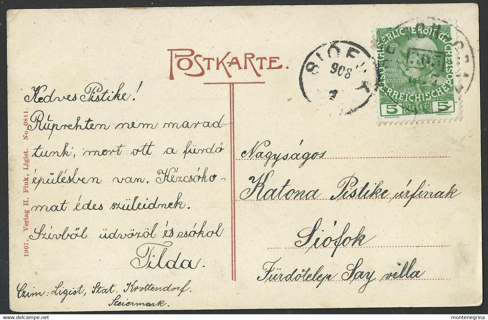 AUSTRIA - LIGIST 1908 Ed.H.Fink - Old Postcard  (see Sales Conditions) 05504 - Ligist