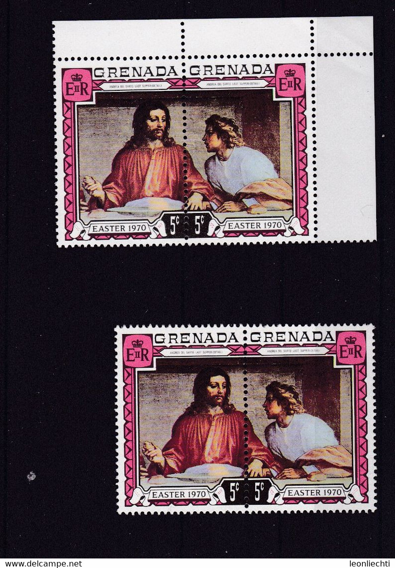 1970 Grenadins Of Grenada, Ostern / Easter, Eckpaar + Paar Marken, 4x4 Paare 4 Scan - Pascua