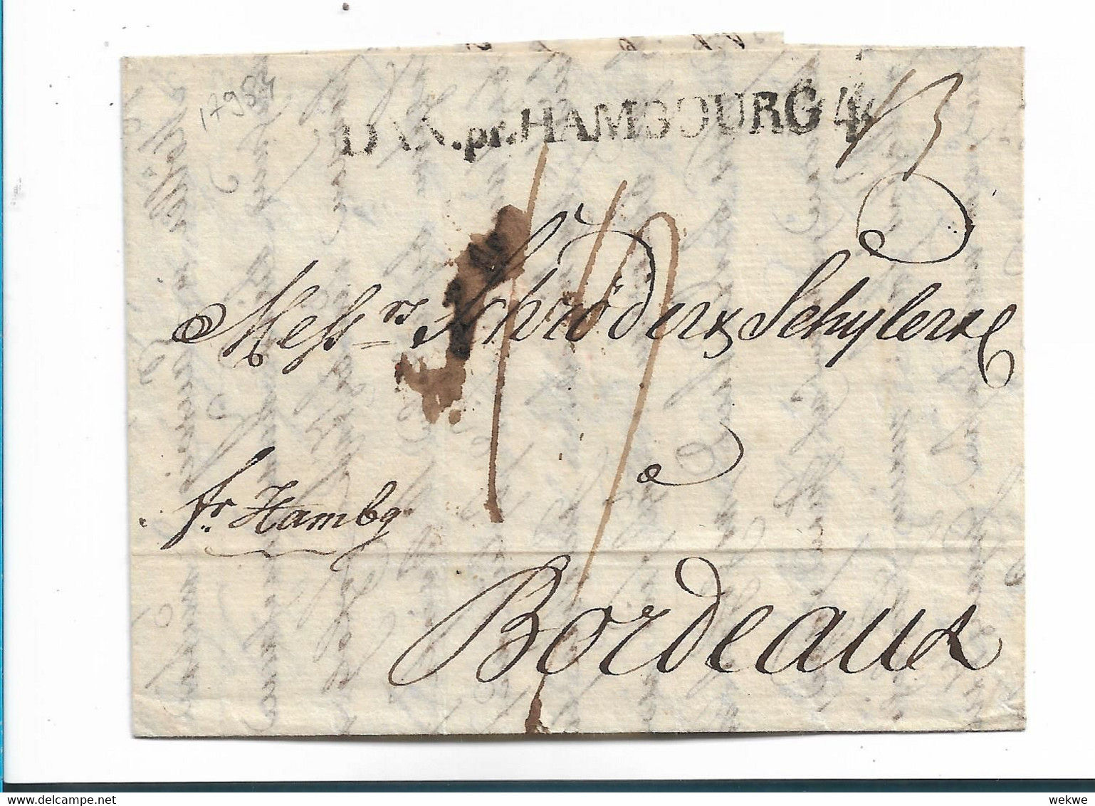 DK-V015 / DÄNEMARK - Copenhagen 1810,mit Seltenem Transitstempel Von DAN.pr. Hamburg 4 - ...-1851 Préphilatélie