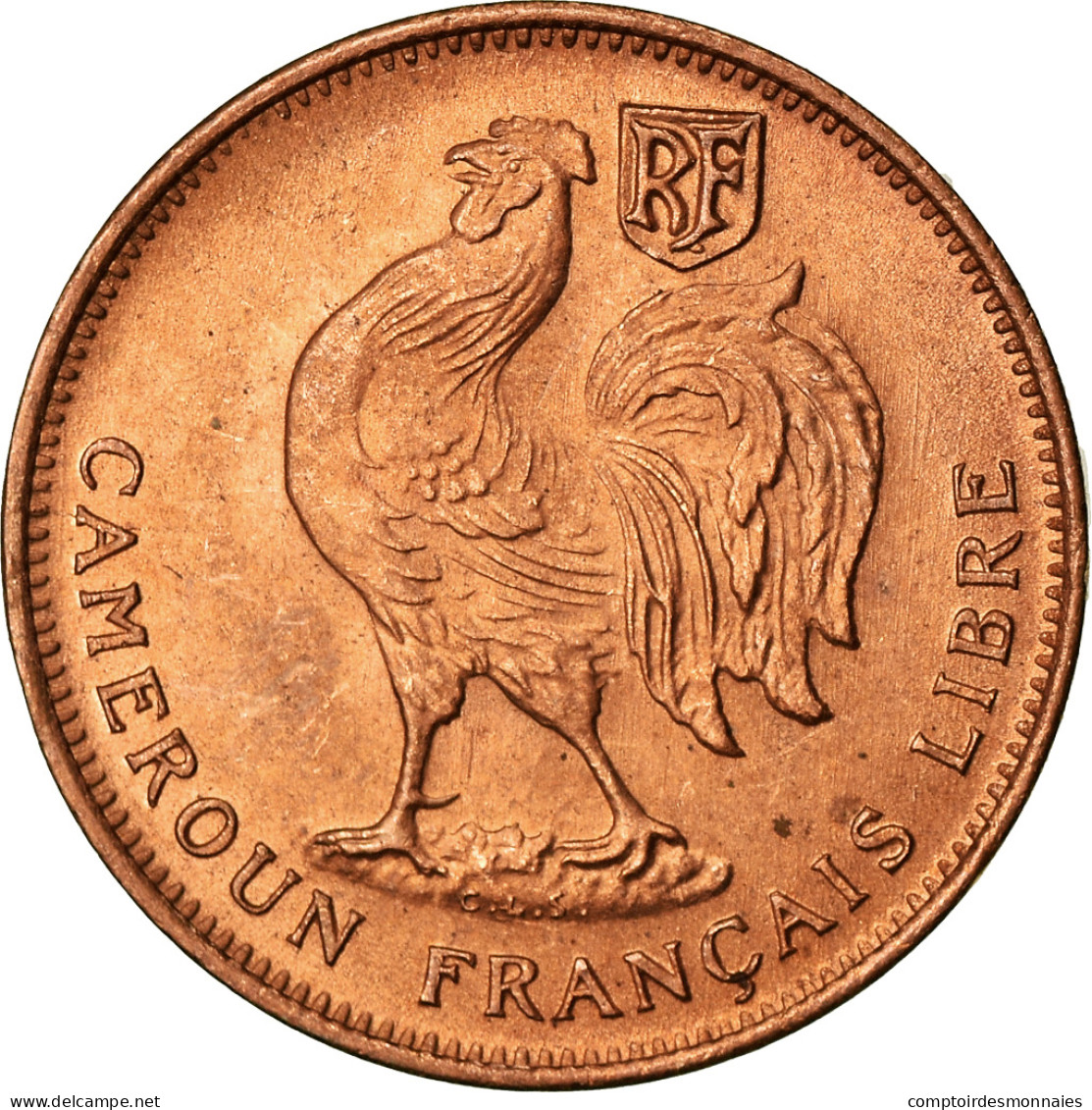 Monnaie, Cameroun, 50 Centimes, 1943, Pretoria, SPL, Bronze, KM:6 - Camerun