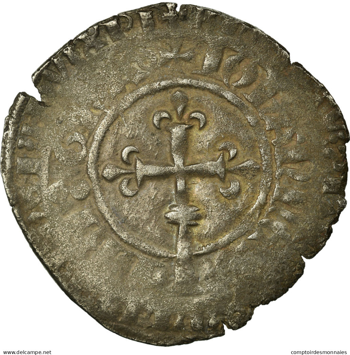 Monnaie, France, Jean II Le Bon, Gros Blanc à La Couronne, TTB, Billon - 1350-1364 Jan II Van Frankrijk (De Goede)
