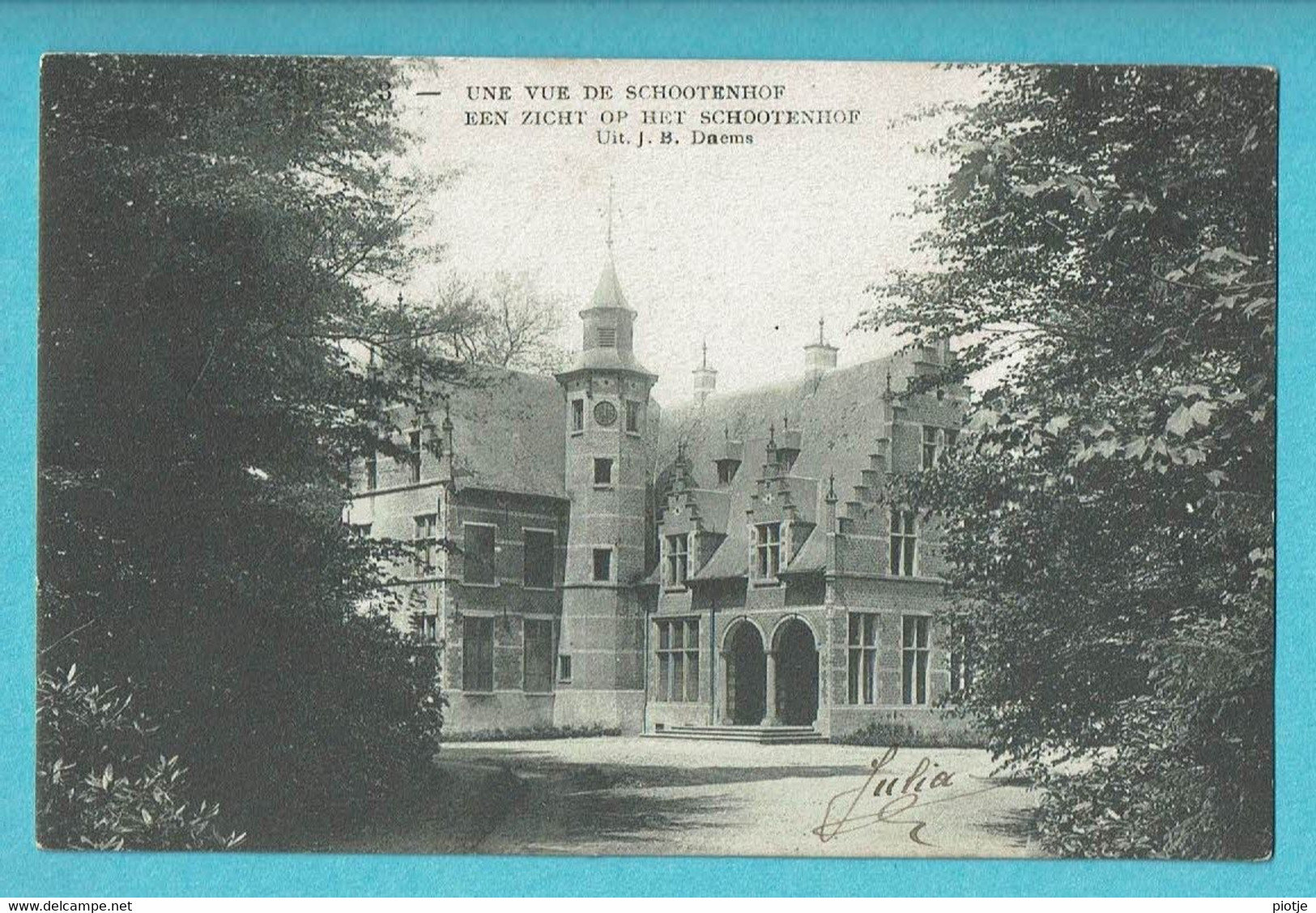 * Schoten - Schooten (Antwerpen - Anvers) * (Uit J.B. Daems, Nr 3) Vue De Schootenhof, Kasteel, Chateau, Schloss, TOP - Schoten