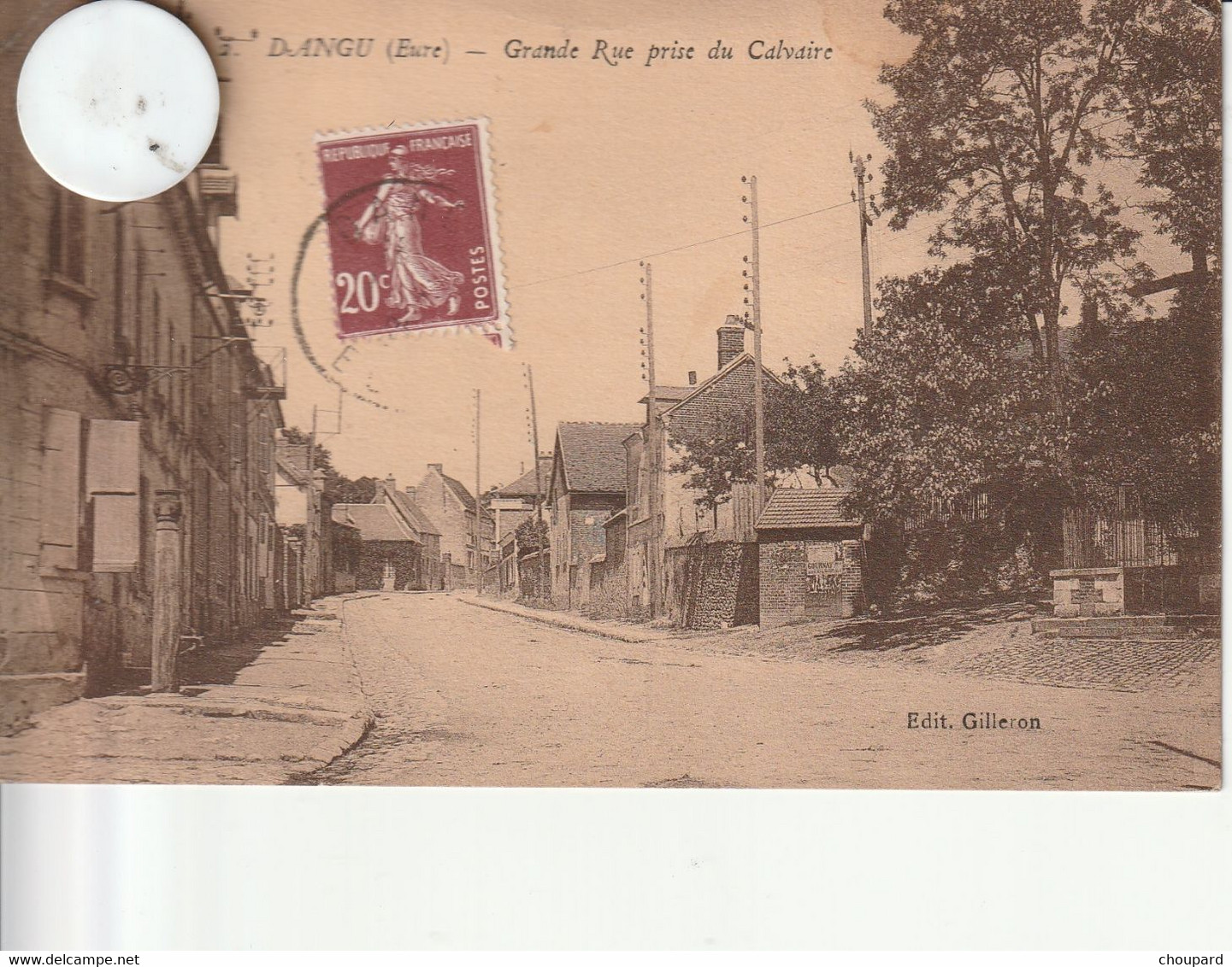 27 - Très Belle Carte Postale Ancienne De  DANGU  Grande Rue Prise Du Calvaire - Dangu