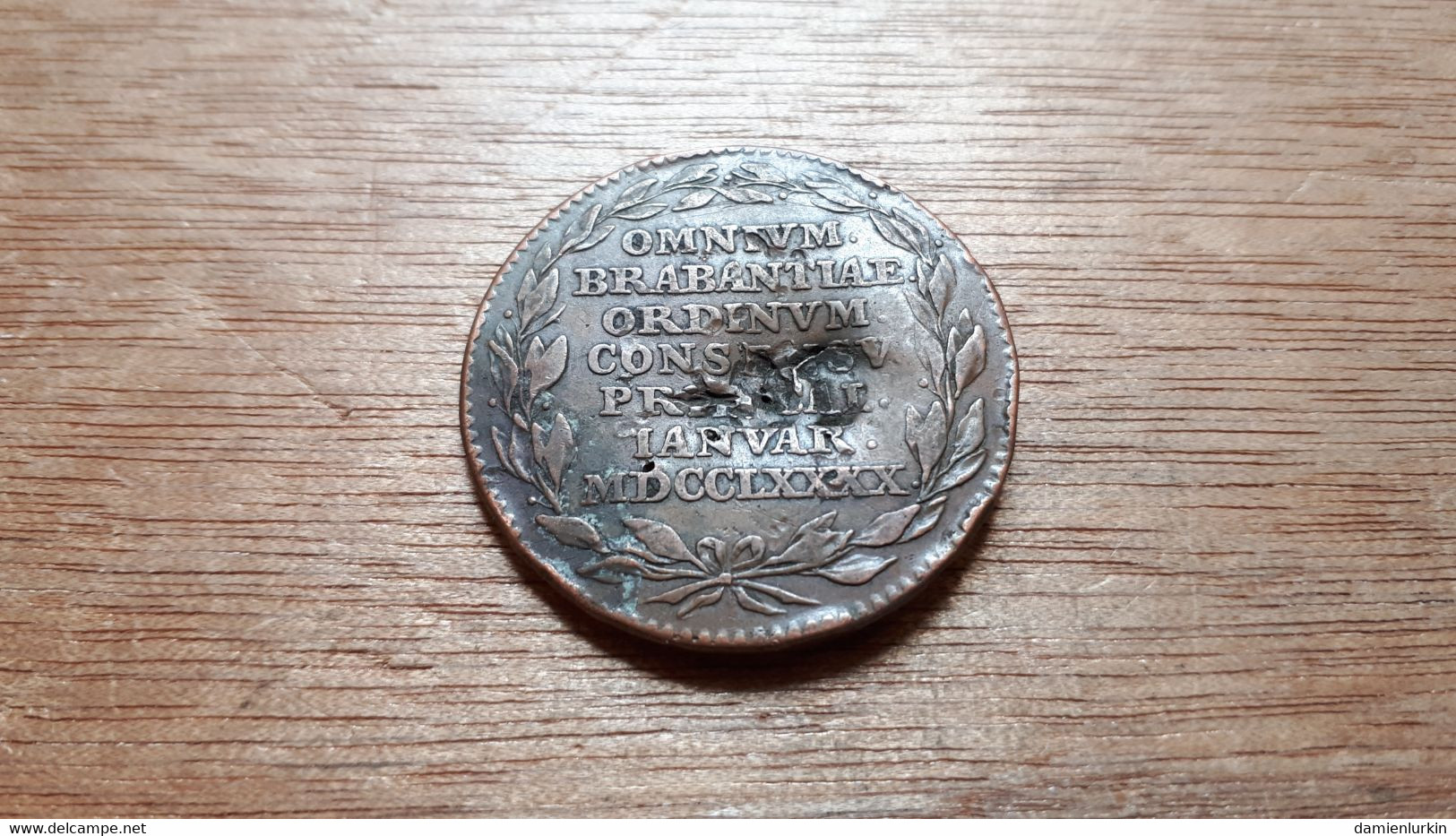 BELGIQUE BRABANT 1790 RETABLISSEMENT DES LOIS ET LIBERTéS DES BRABANçONS 33.5MM 12.4GR CONTREMARQUE 35- FRAPPE MEDAILLE - Royal / Of Nobility