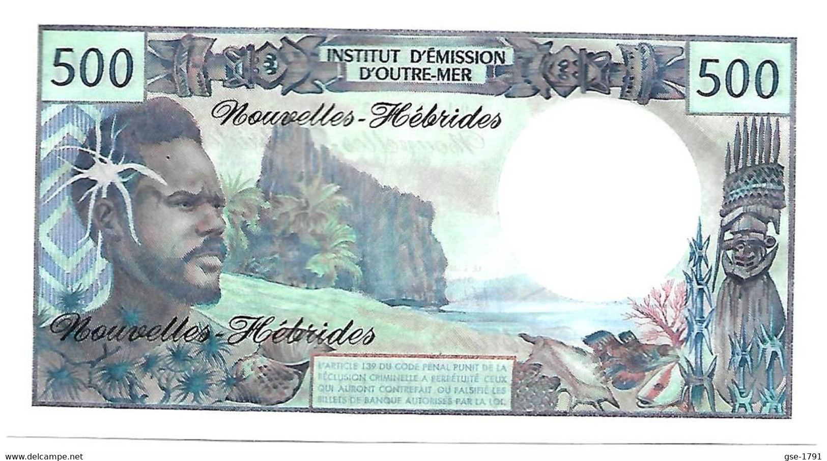 VANUATU NOUVELLES HEBRIDES  500 Francs   Alph. N1  NEUF - Vanuatu