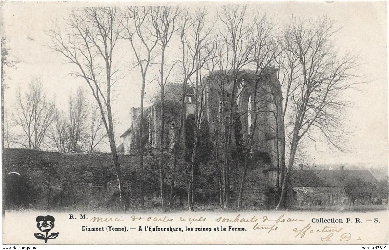 89   Dixmont  -    A L'enfourchure Les Ruines Et La Ferme - Dixmont