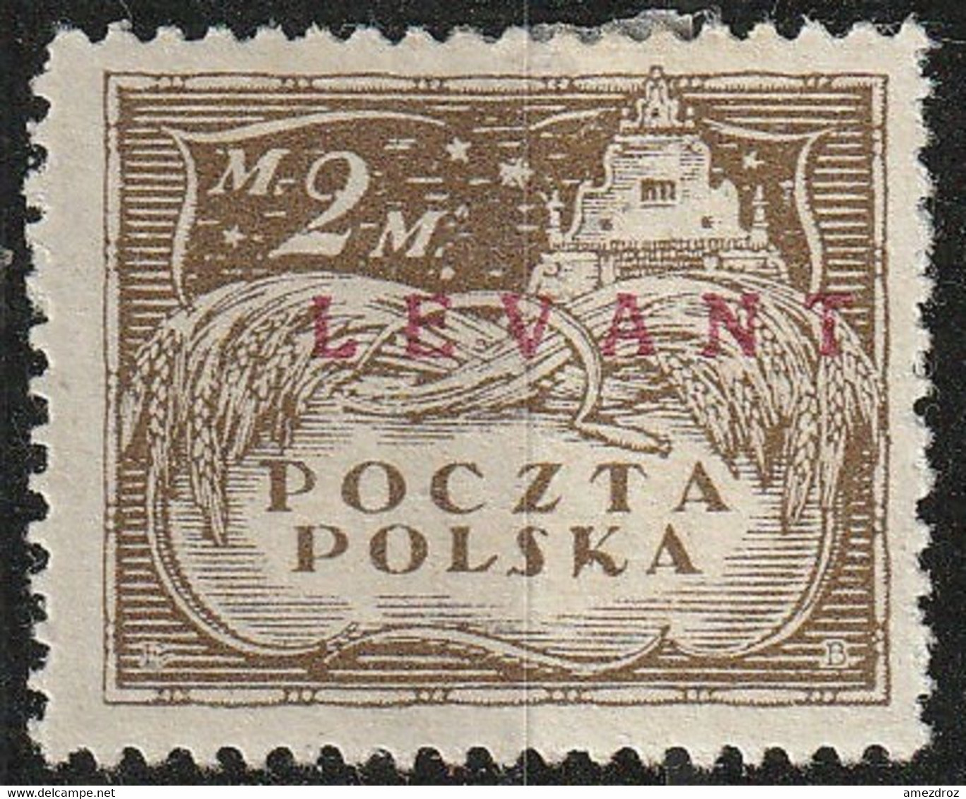 Pologne - Levant Polonais N° 10 MH Timbre De Pologne Surchargé Marque De Marchand Au Dos (H11) - Levant (Turkey)