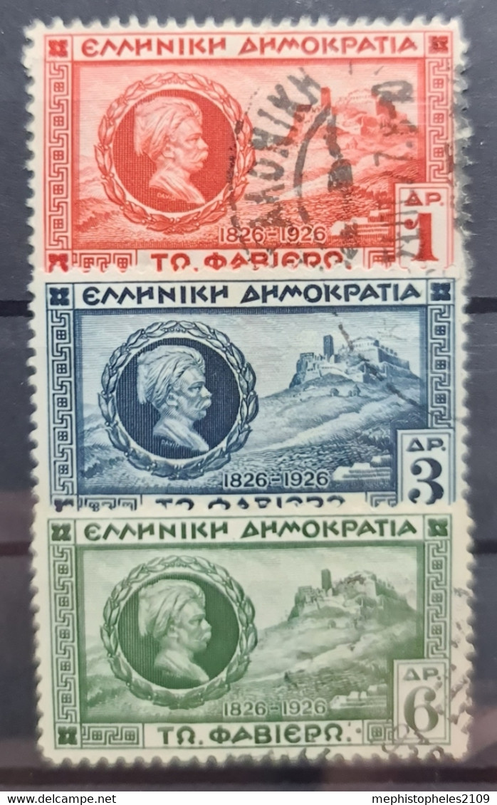 GREECE 1927 - MNH - Sc# 335-337 - Complete Set! - Oblitérés