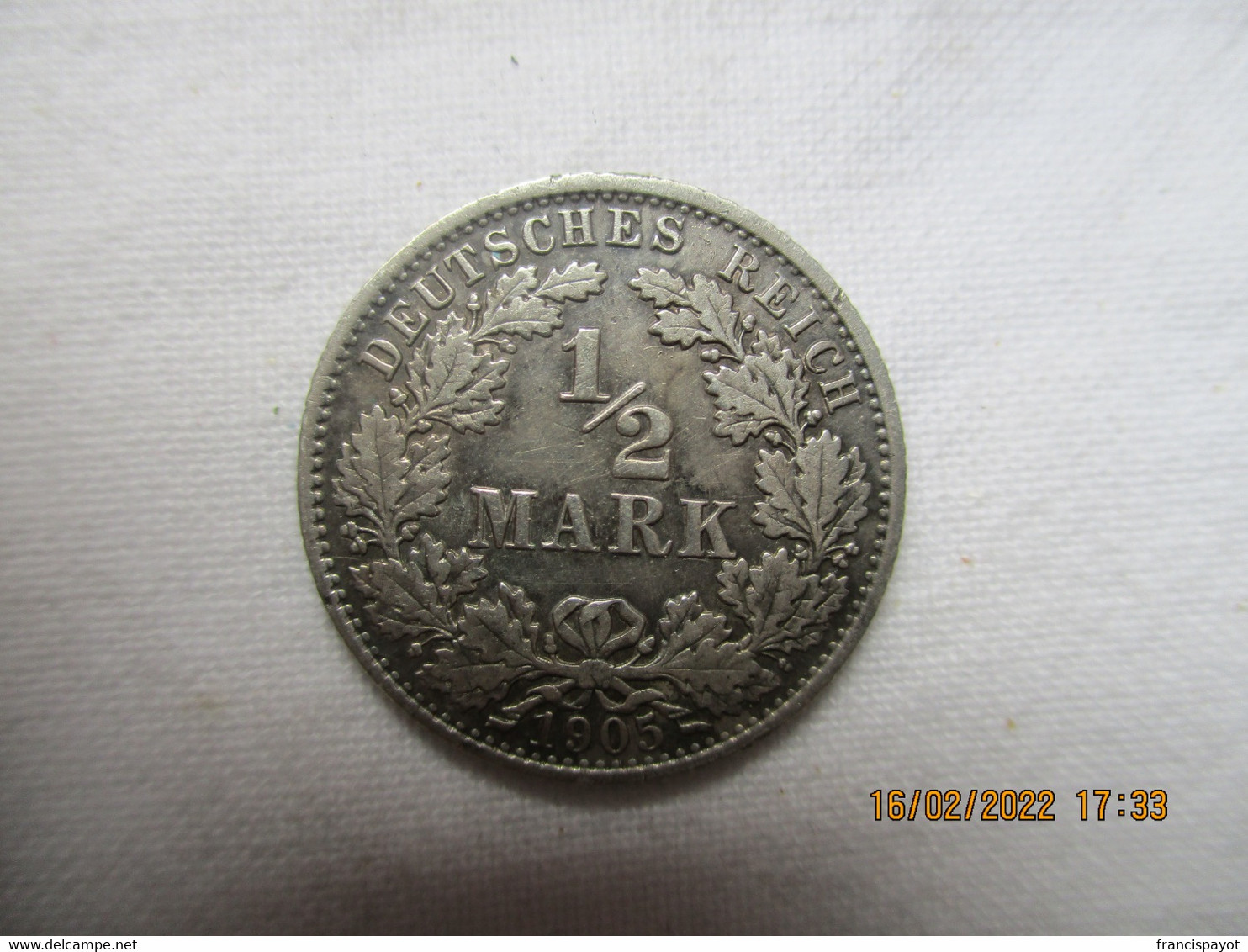 Germany 1/2 Reich Mark 1905 A - 50 Pfennig