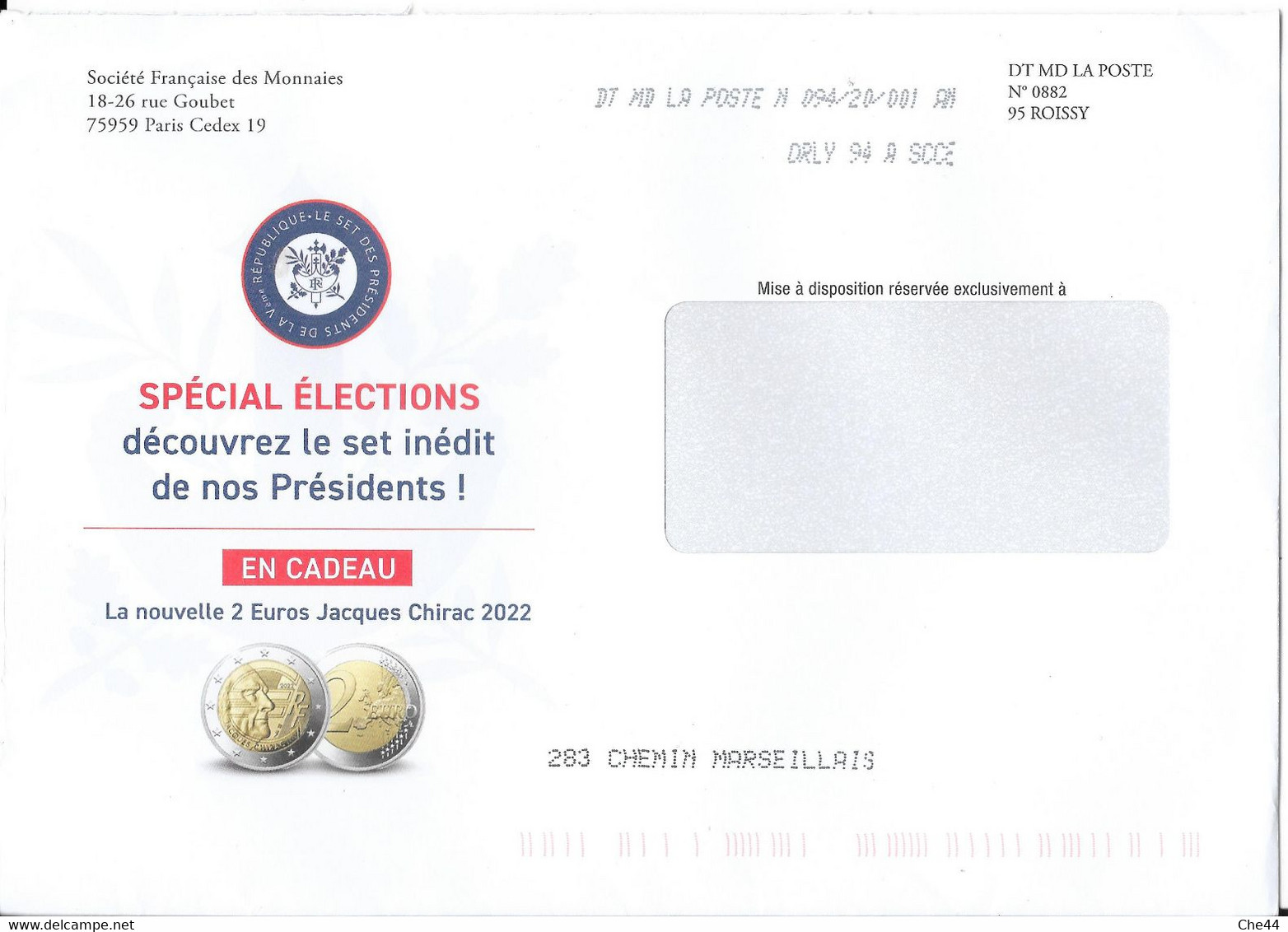 Enveloppe Destinéo :  Spécial élections. - Covers & Documents