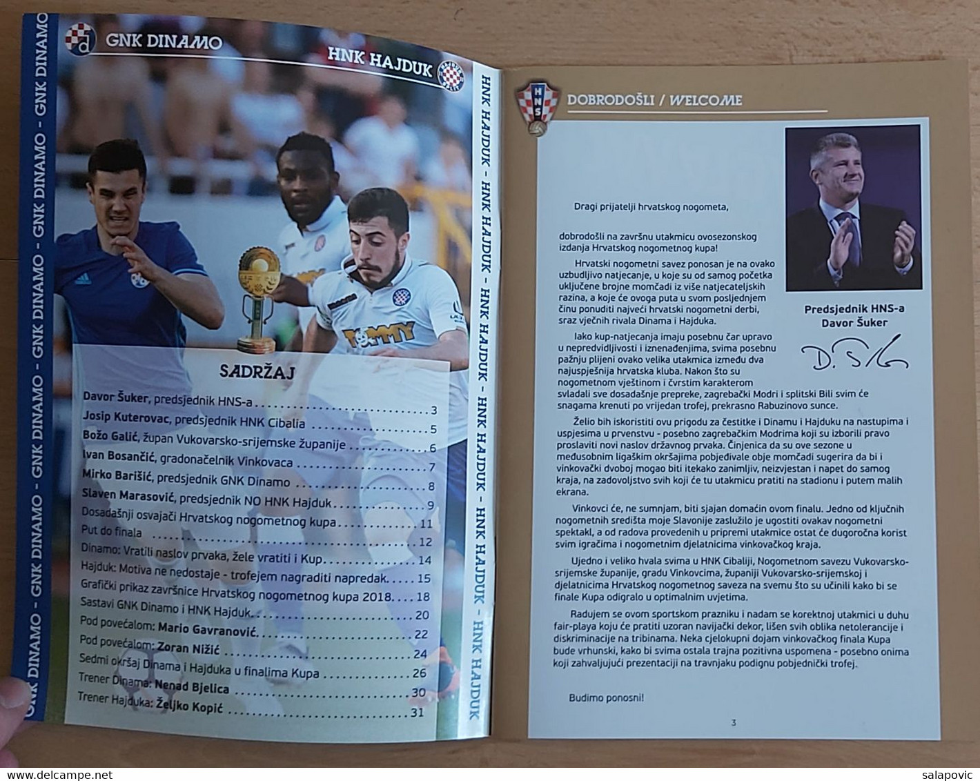 GNK DINAMO ZAGREB - HNK HAJDUK SPLIT 2018 Finals Of The Croatian Football Cup FOOTBALL CROATIA FOOTBALL MATCH PROGRAM - Libros