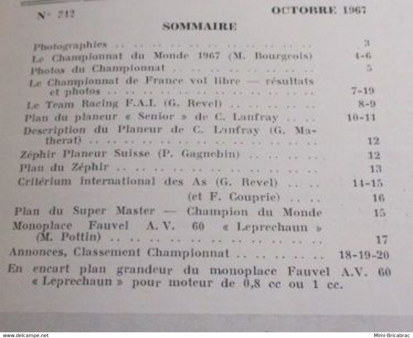 22-A 1e Revue De Maquettisme Années 50/60 : LE MODELE REDUIT D'AVION Avec Plan Inclus N°342 De 1967 - Luchtvaart