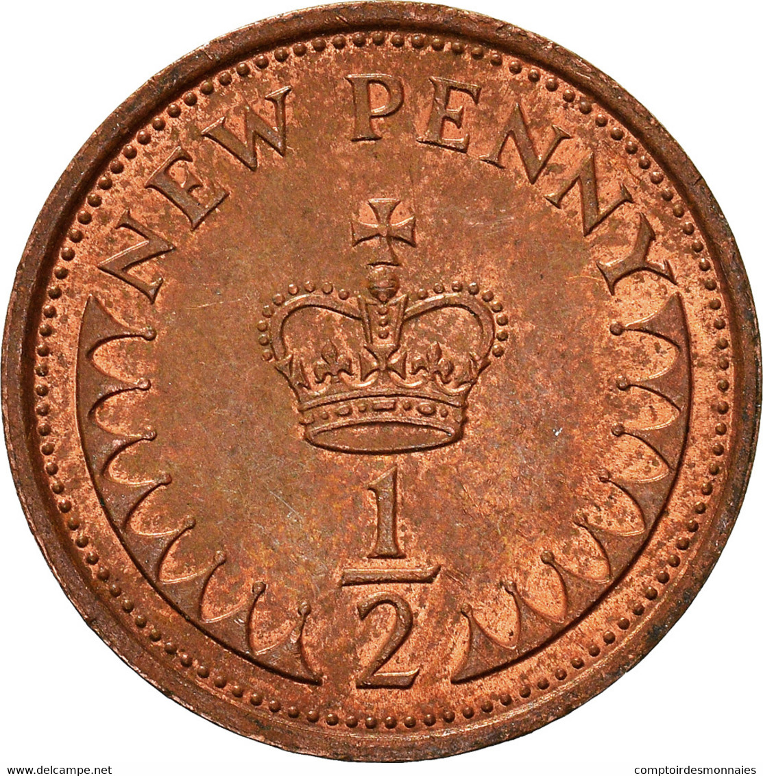 Monnaie, Grande-Bretagne, 1/2 New Penny, 1975 - 1/2 Penny & 1/2 New Penny