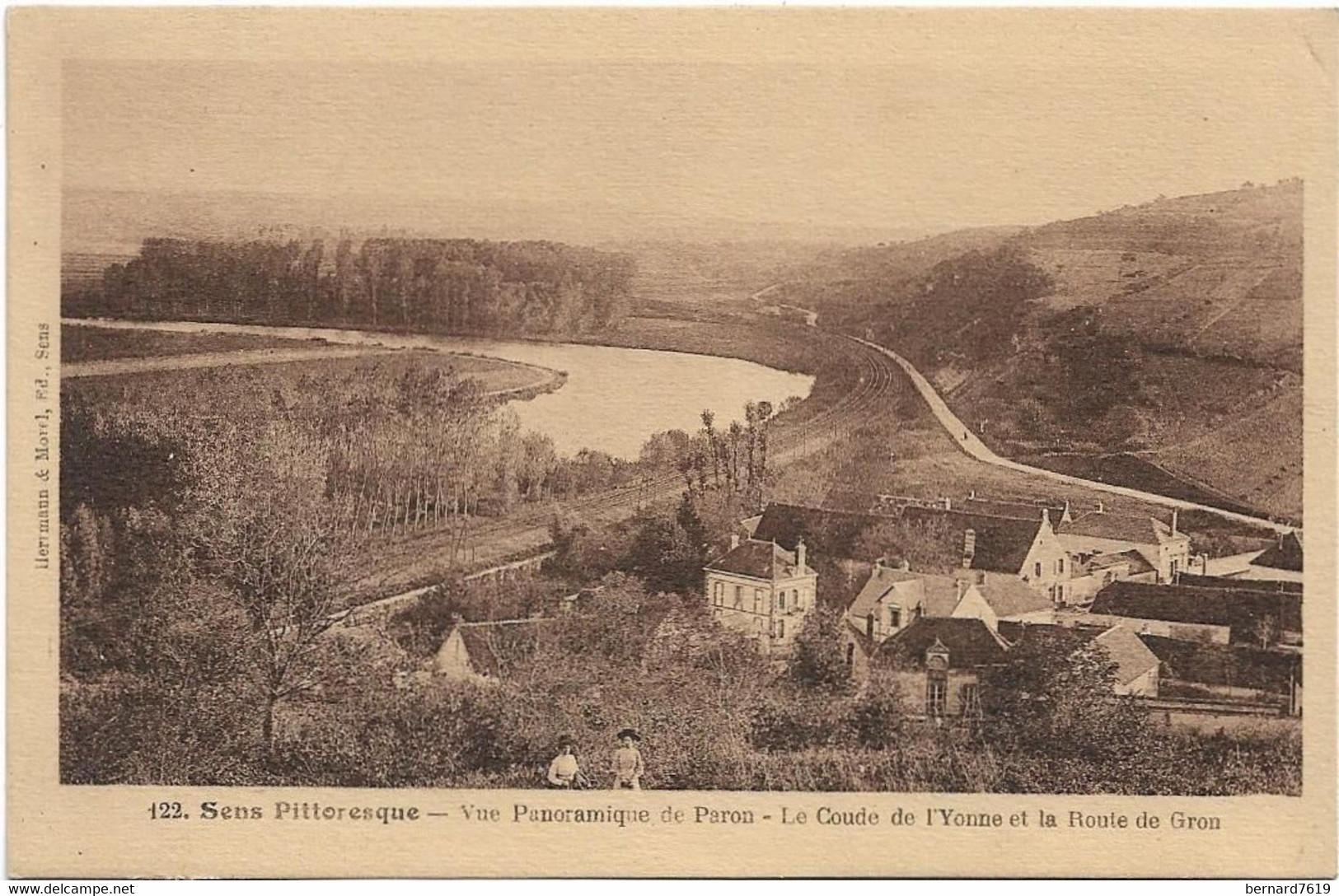 89  Paron  -   Vue Panoramique De Paron  -  Le  Coude De L'yonne  Et La Route De Gron - Paron