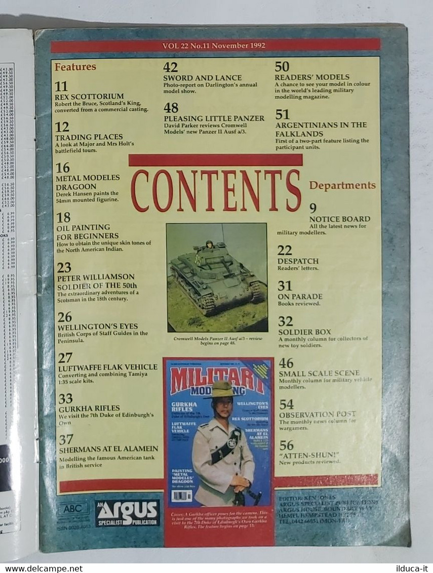 02037 Military Modelling - Vol. 22 - N. 11 - 1992 - England - Hobby Creativi