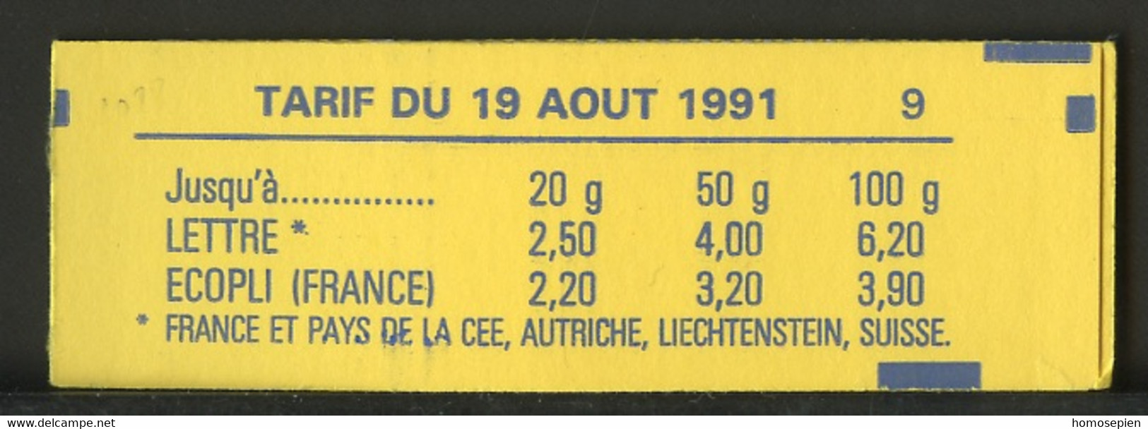France - Frankreich Carnet 1991 Y&T N°CUC2715-C1 - Michel N°MH2589A*10 *** - 2,50f Marianne De Briat "Albertville 92" - Moderni : 1959-…