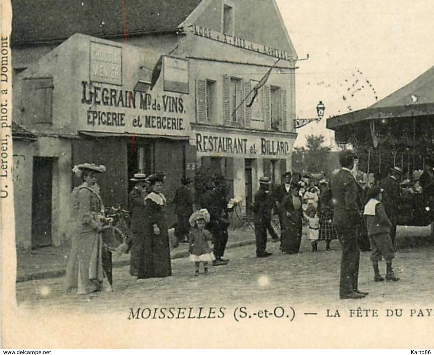 Moisselles * Débit De Tabac Tabacs TABAC Manège Carrousel * Fête Pays Place église * Restaurant Billard LEGRAIN Md Vins - Moisselles