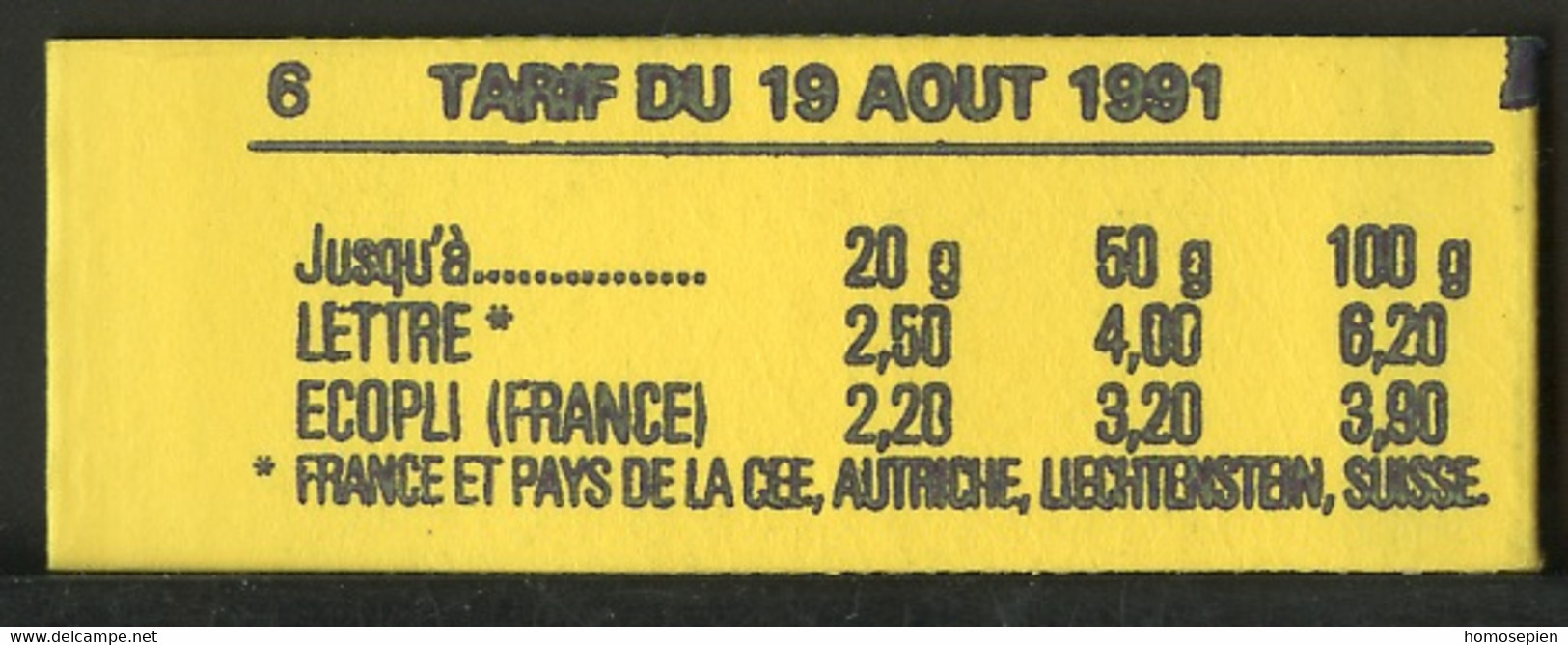 France - Frankreich Carnet 1991 Y&T N°CUC2715-C4A - Michel N°MH2589A*10 *** - 2,50f Marianne De Briat "Albertville 92" - Modern : 1959-…