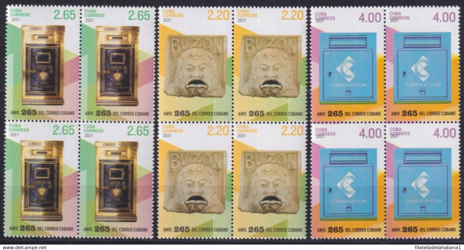 2021.31 CUBA MNH 2021 ANIV 265 POST OFFICE BUZON. BLOCK 4. - Neufs