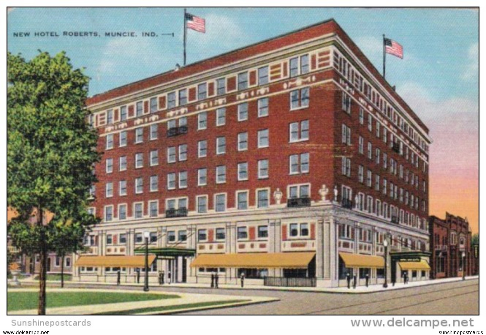 Indiana Muncie New Hotel Roberts 1937 - Muncie