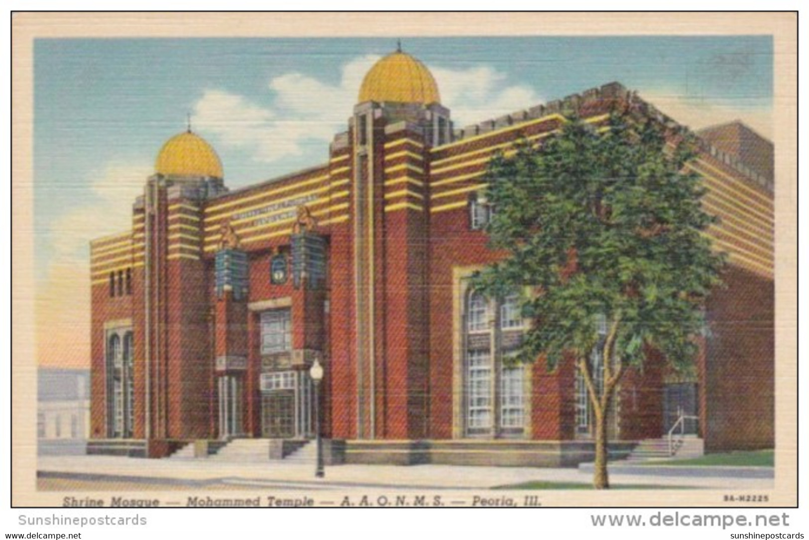 Illinois Peoria Shrine Mosque Mohammed Temple Curteich - Peoria