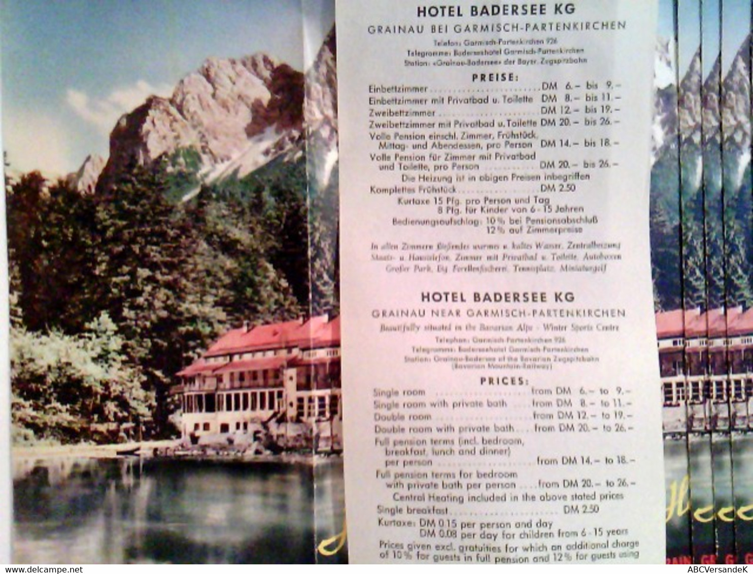 Konvolut Bestehend Aus 5 Prospekte, Zum Thema: Hotel Badersee Grainau - Duitsland