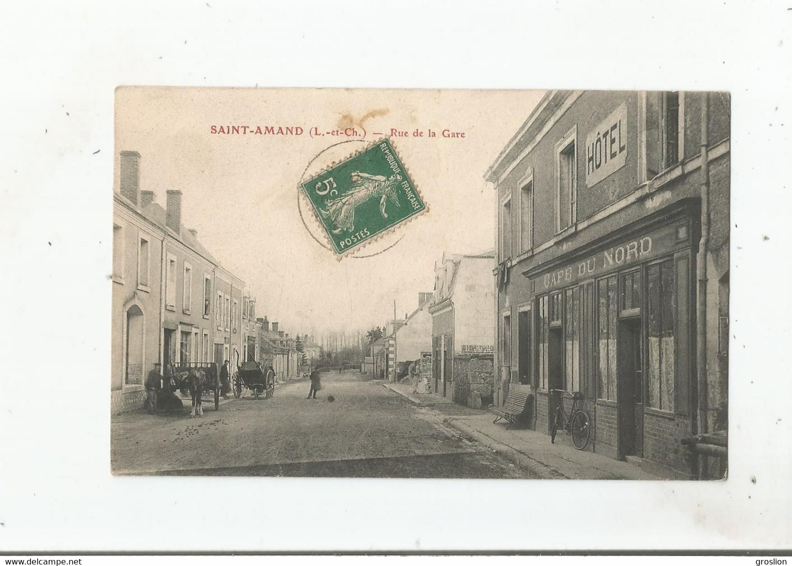 SAINT AMAND (L ET CH) RUE DE LA GARE  (HOTEL CAFE DU NORD ATTELAGE CHEVAL ET PETITE ANIMATION) - Saint Amand Longpre