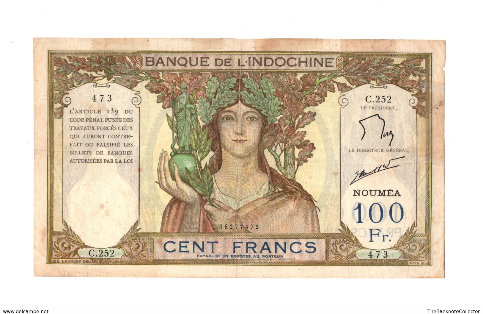 French New Caledonia 100 Francs ND 1962 P-42 VF. - Nouméa (Nieuw-Caledonië 1873-1985)