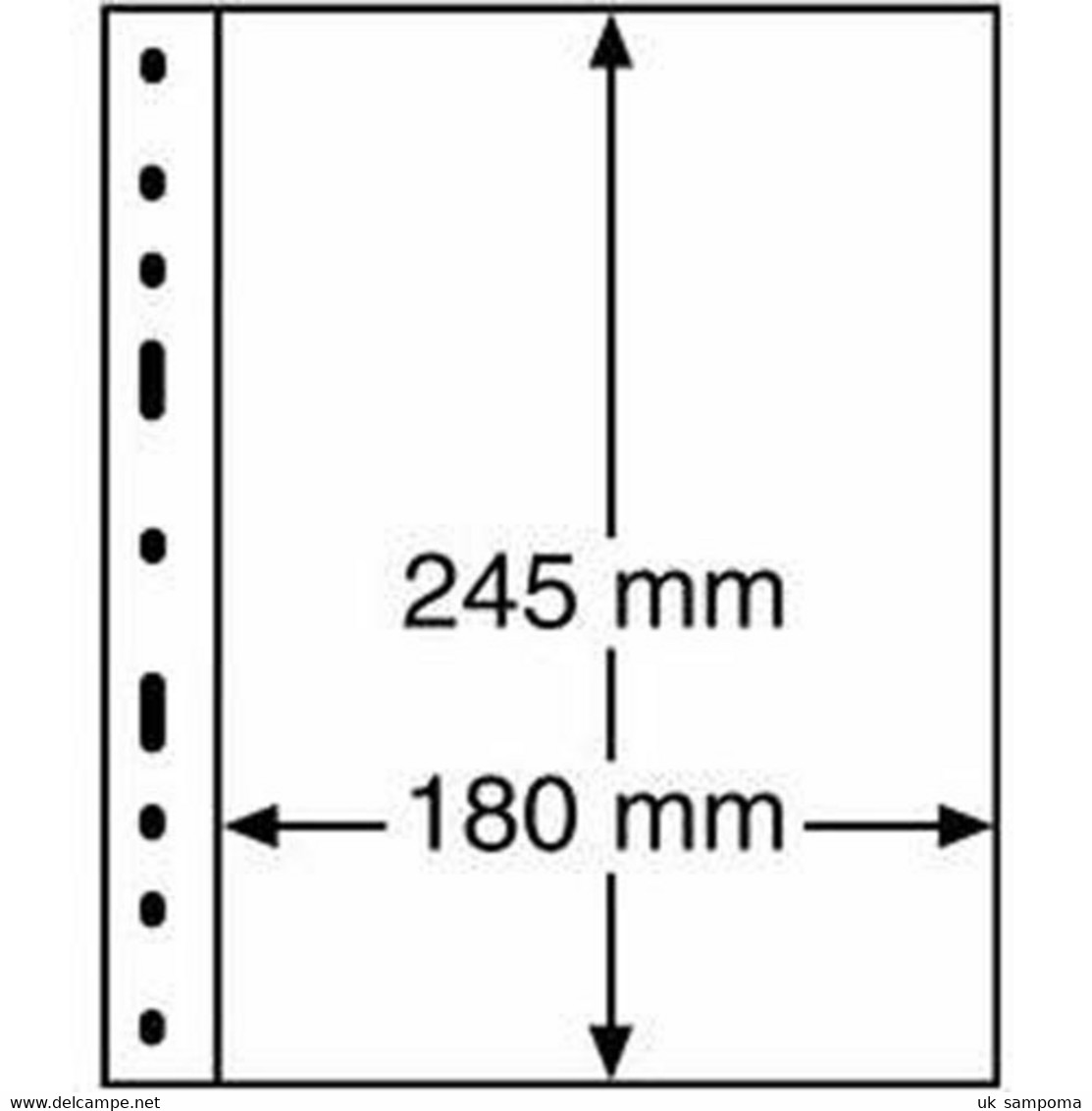 Plastic Pockets OPTIMA, 1-way Division, Black - Buste Trasparenti