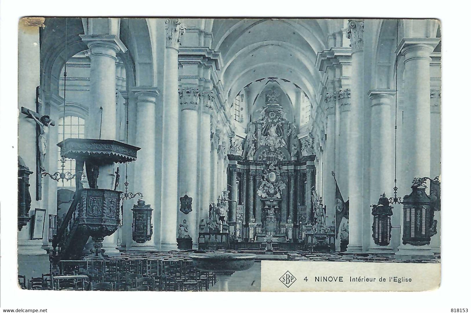 Ninove  4 NINOVE  SBP  Intérieur De L'Eglise  1909 - Ninove