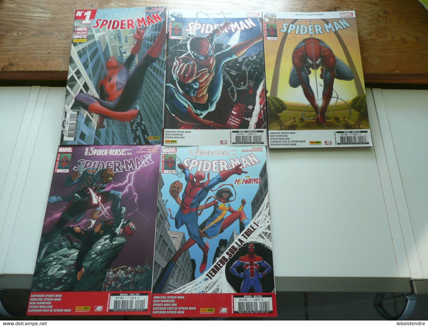 SPIDER-MAN SPIDERMAN N 1 2 3 4 5 JANVIER 2015 A MAI 2015 V5 N° 1 COUVERTURE 1/2 PANINI COMICS MARVEL - Spiderman