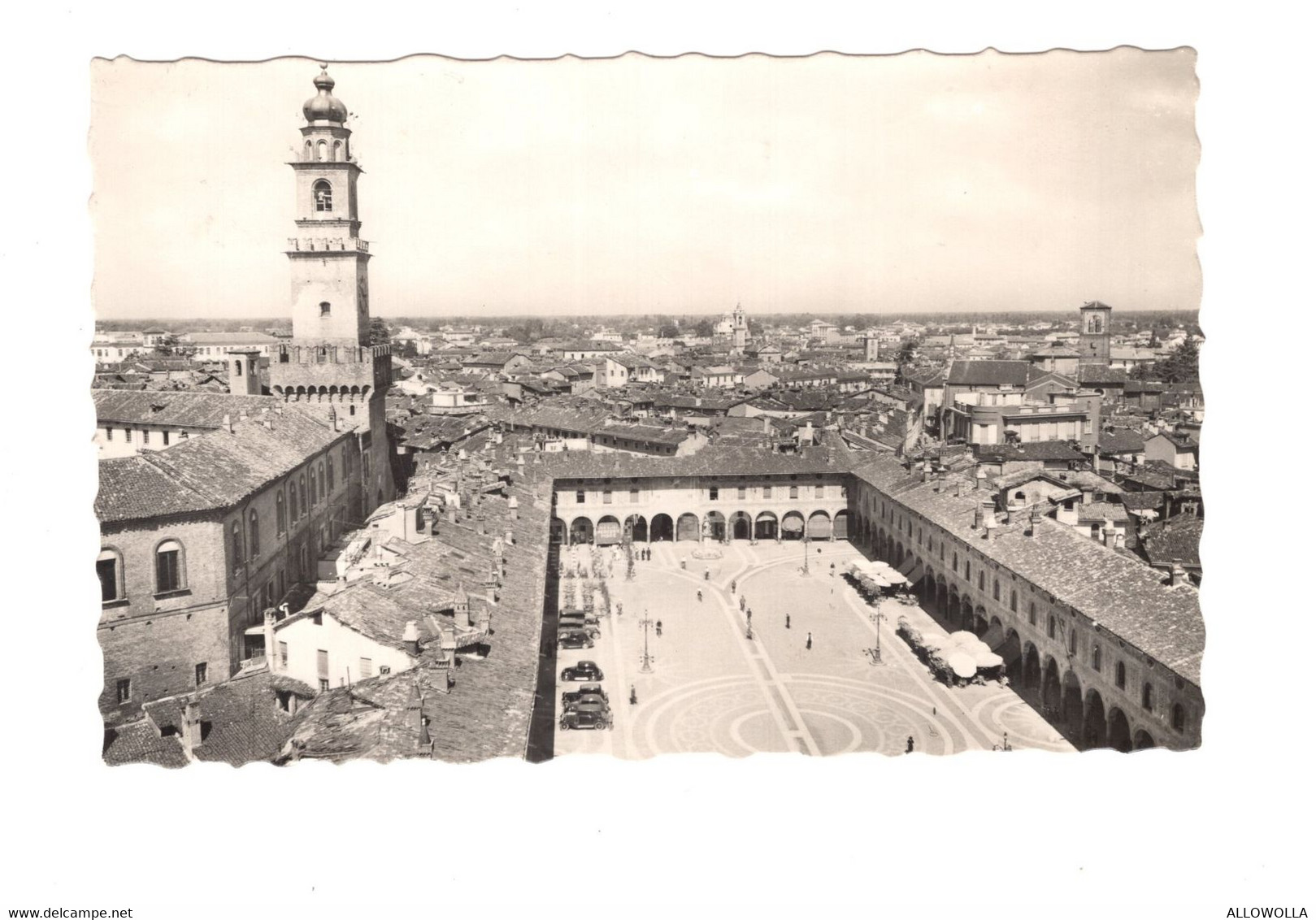 16209" VIGEVANO-PANORAMA "-VERA FOTO-CART.POST.SPED.1958 - Vigevano