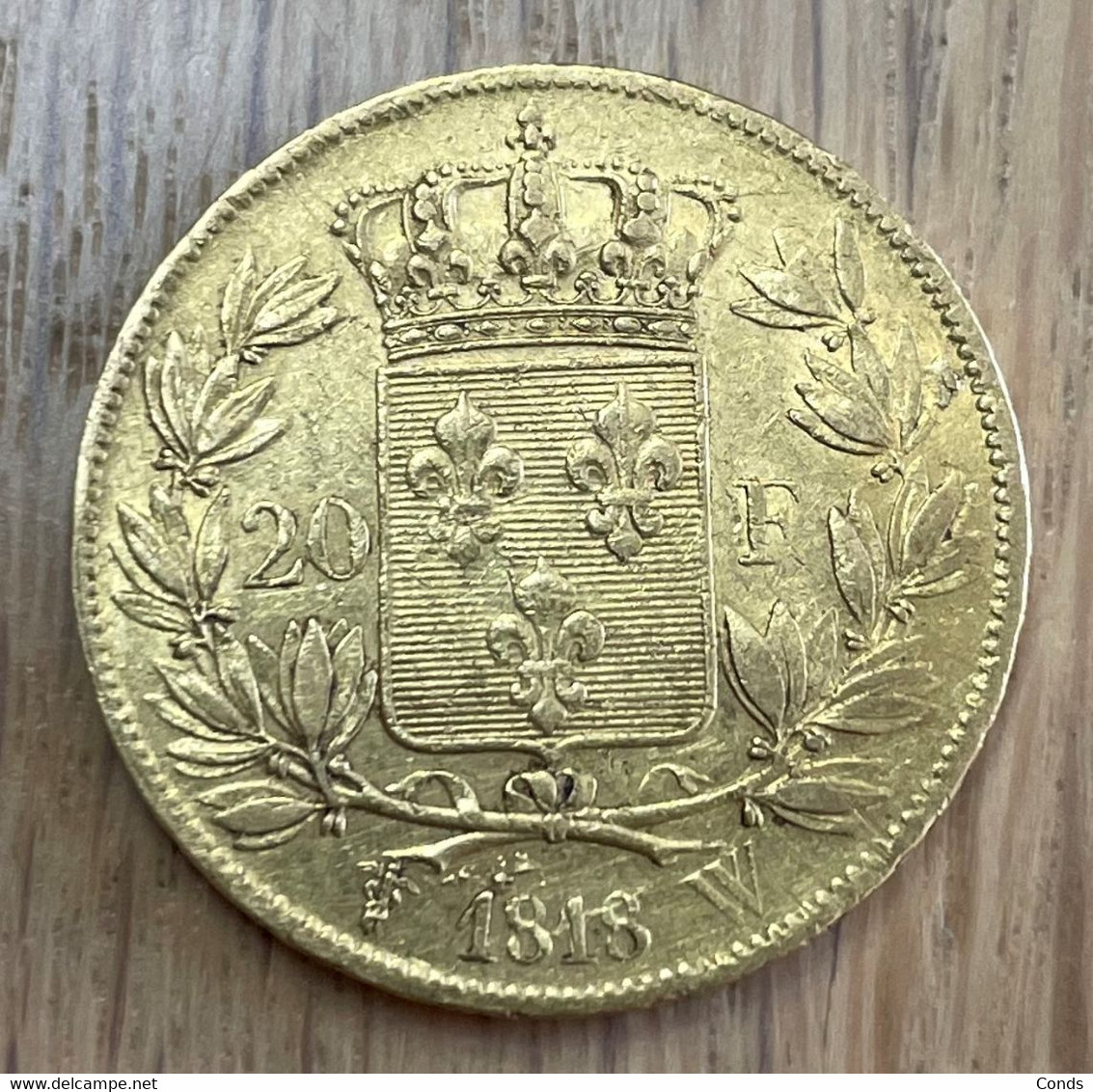 20 Francs Louis XVIII Buste Nu (W, Lille) - Or - 1818 TTB/SUP - 20 Francs (oro)