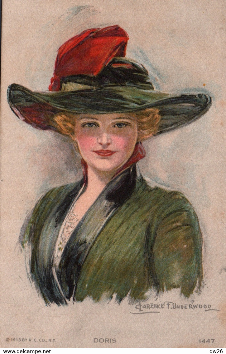 Illustration Clarence F. Underwood 1913 - Doris, Femme Au Chapeau - Carte N° 1447 - Underwood, Clarence F.