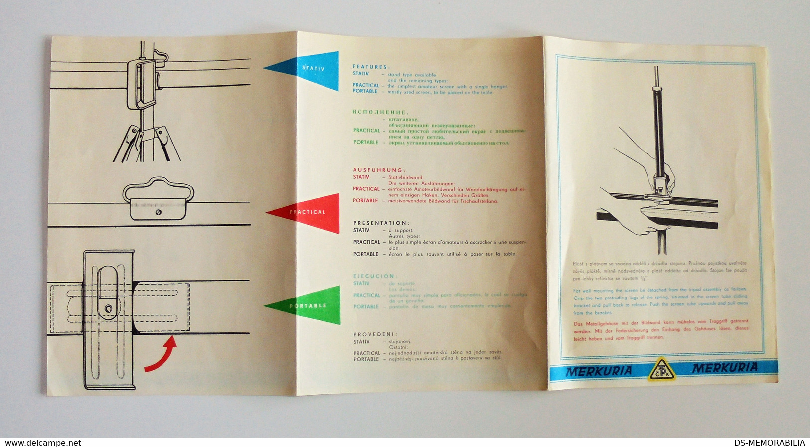 Merkuria Czechoslovakia Projection Screens Old Prospect Brochure Catalogue - Projecteurs De Films