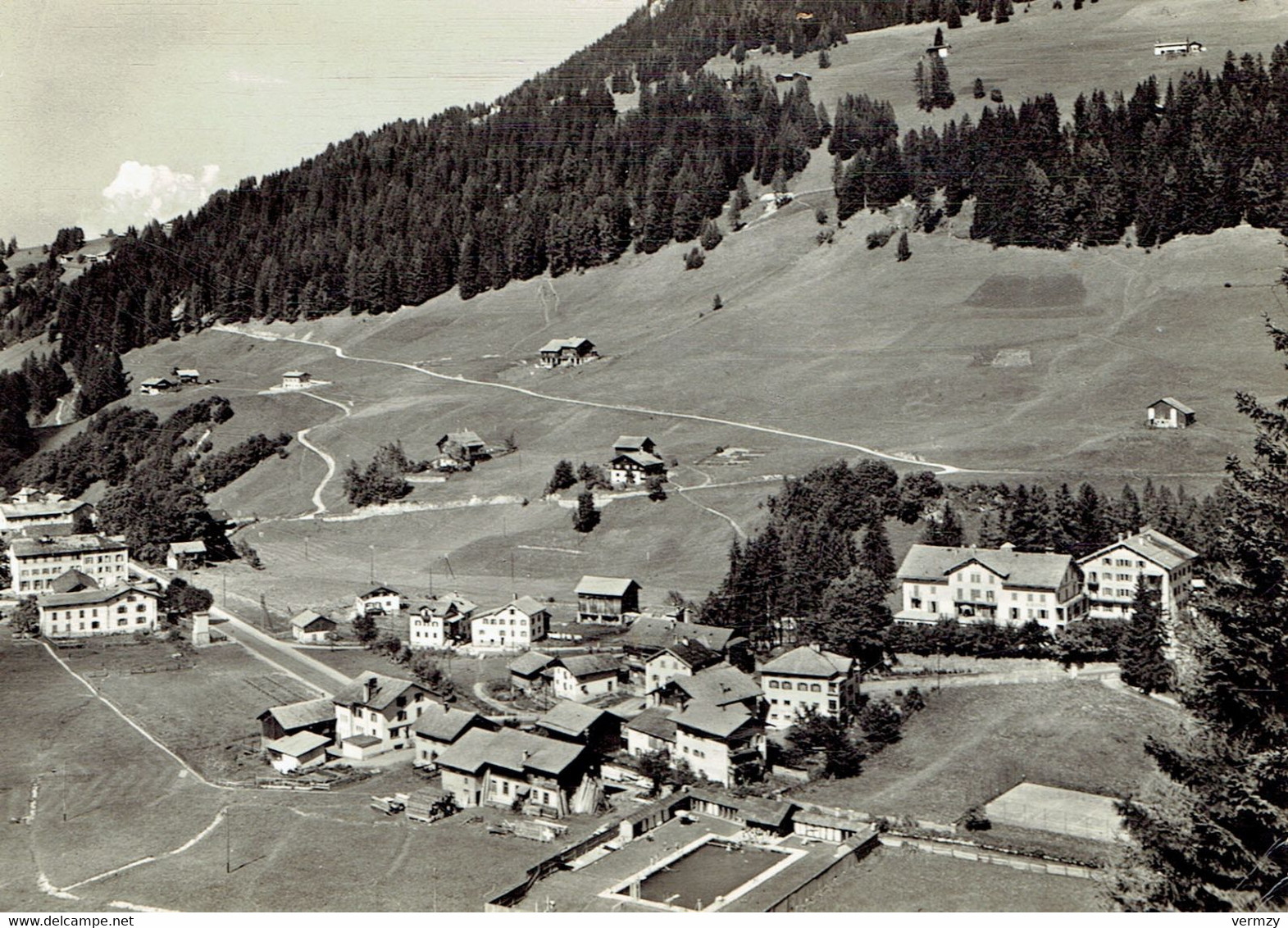 Dorfpartie In CHURWALDEN Mit Schwimmbad - Photo Véritable - Churwalden