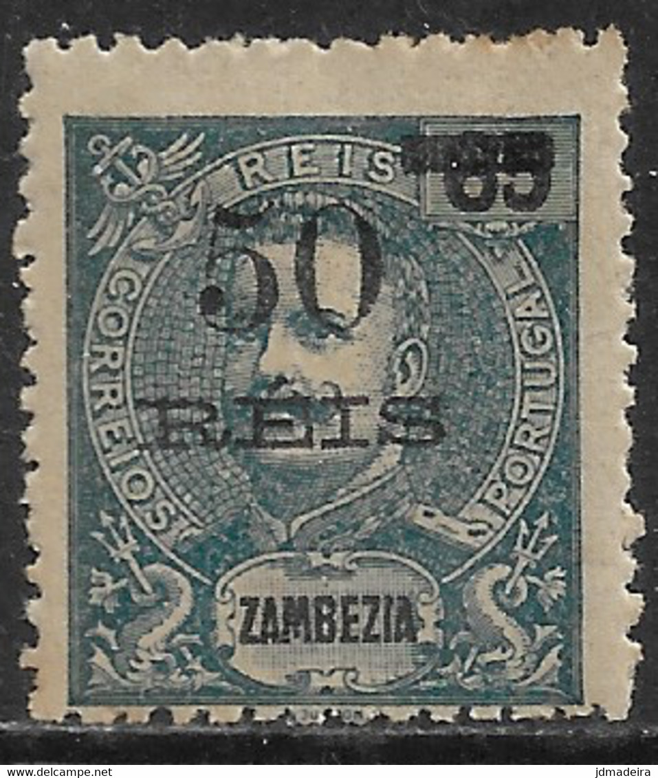 Zambezia – 1905 King Carlos Surcharged 50 Réis Mint Stamp - Zambèze