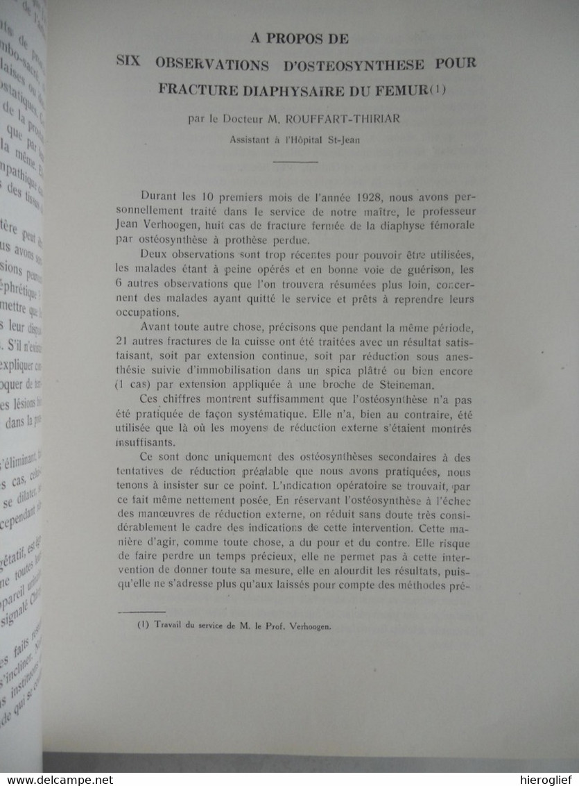 Livre Jubilaire Professeur Jean VERHOOGEN ° Molenbeek-Saint-Jean + Rhode-Saint-Genèse université de Bruxelles chirurgie