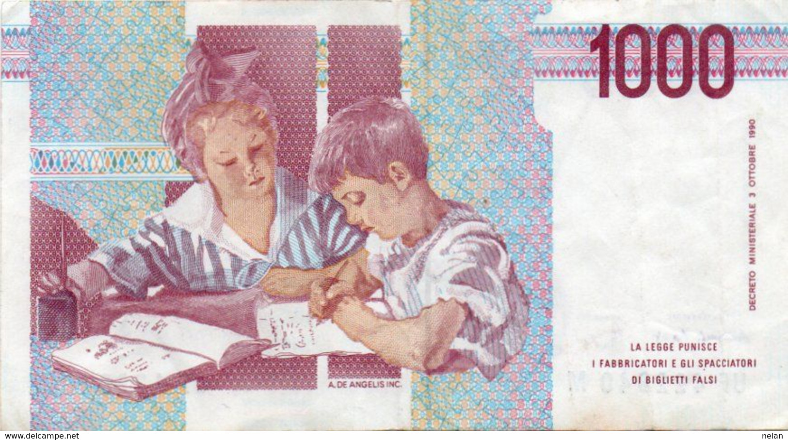 ITALIA  1000 LIRE - 1994 -MONTESSORI -  P-114  Circ. Xf - Firme: Antonio Fazio = Angelo Amici - 1000 Liras