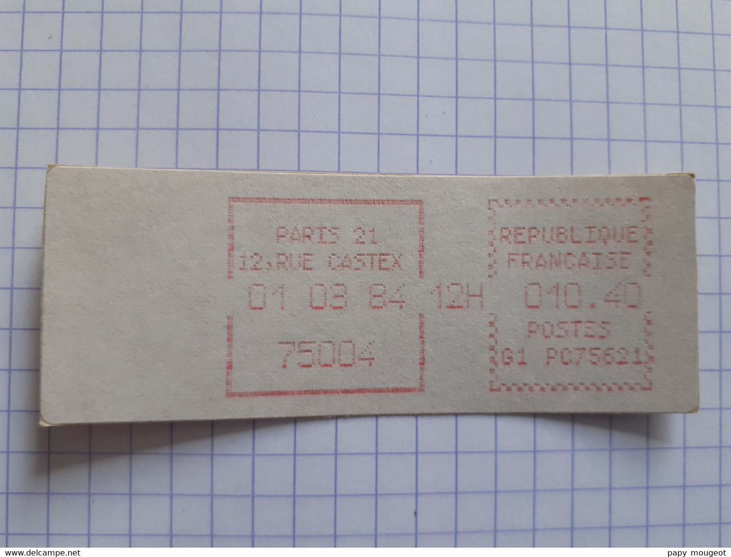 Paris 21 12, Rue Castex 75004 - 01-03-84 - G1 PC 75621 Tarif 10.40 - 1981-84 Types « LS » & « LSA » (prototypes)