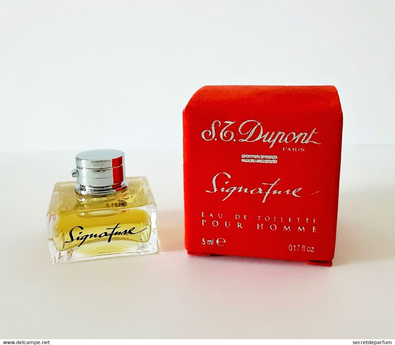 Miniatures De Parfum  SIGNATURE De S.T. DUPONT    EDT Pour Homme    5  Ml    +  Boite - Miniaturen Flesjes Heer (met Doos)