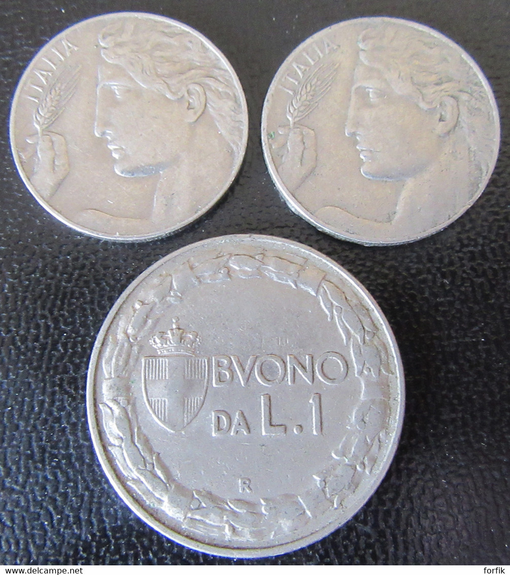 Italie / Italia - 3 Monnaies : 20 Centesimi 1920 / 1921 + 1 Lira 1922 - Collections