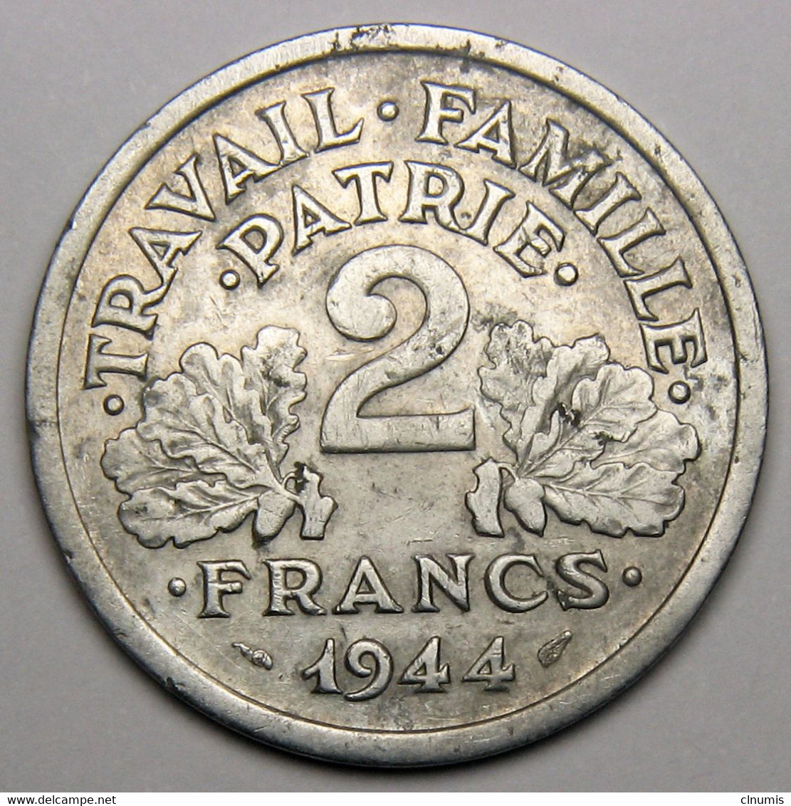 2 Francs Francisque, 1944 C (Castelsarrasin), Aluminium - Etat Français - 2 Francs