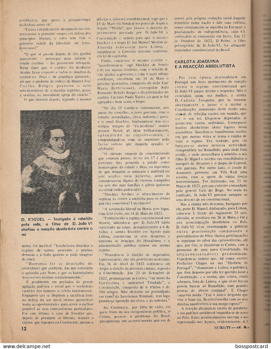 Lages - Ilha Terceira - Revista "Vida Mundial" De 17 De Dezembro De 1971 - Encontro Dos Açores - Zeitungen & Zeitschriften