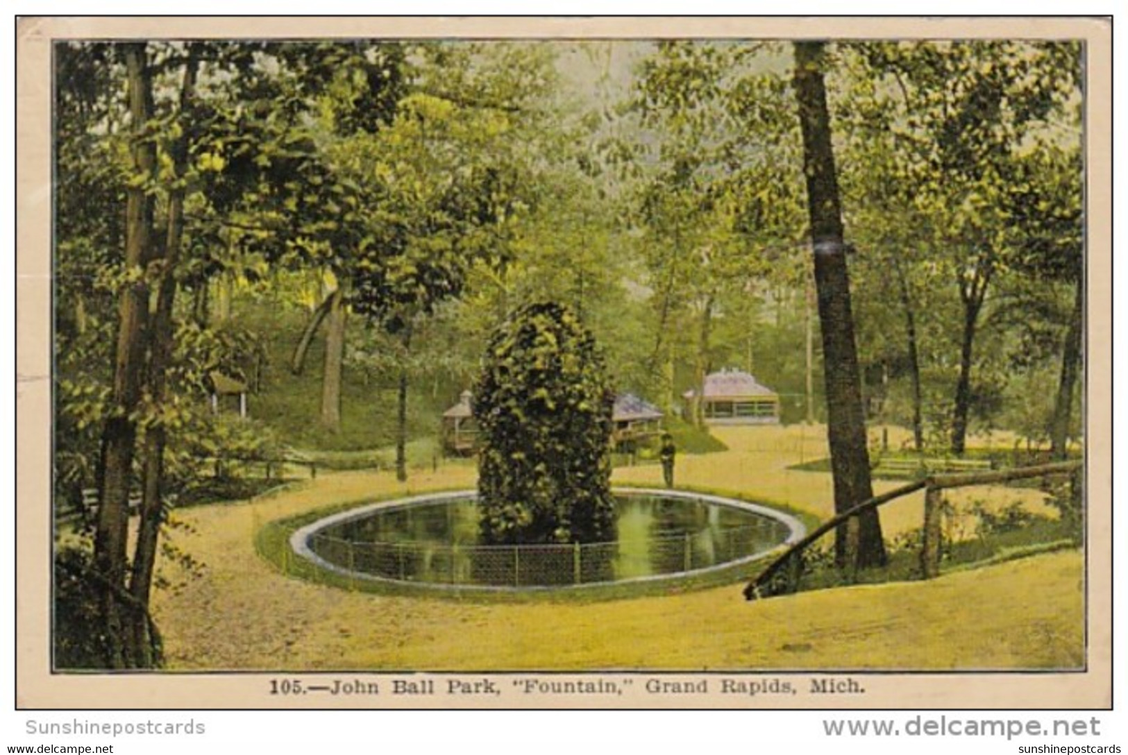 Michigan Grand Rapids Fountain In John Ball Park 1908 - Grand Rapids