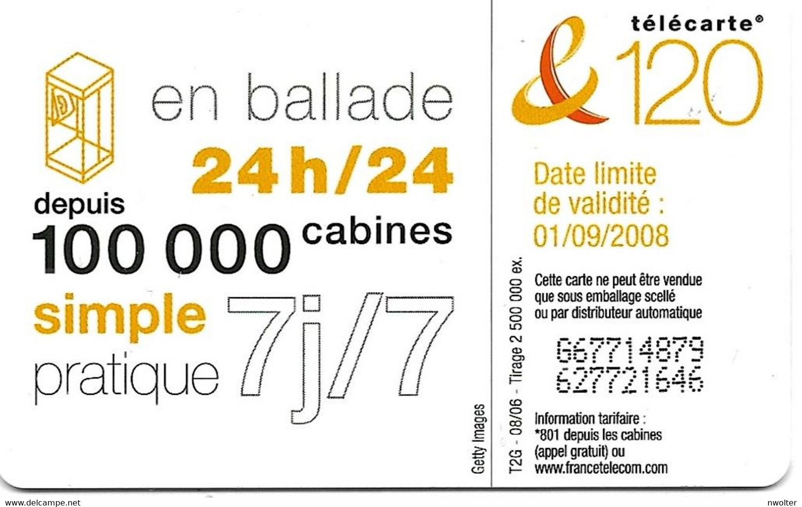 @+ Télécarte DANSE 3 -  120 U - ORG1 - 08/06. - 2006