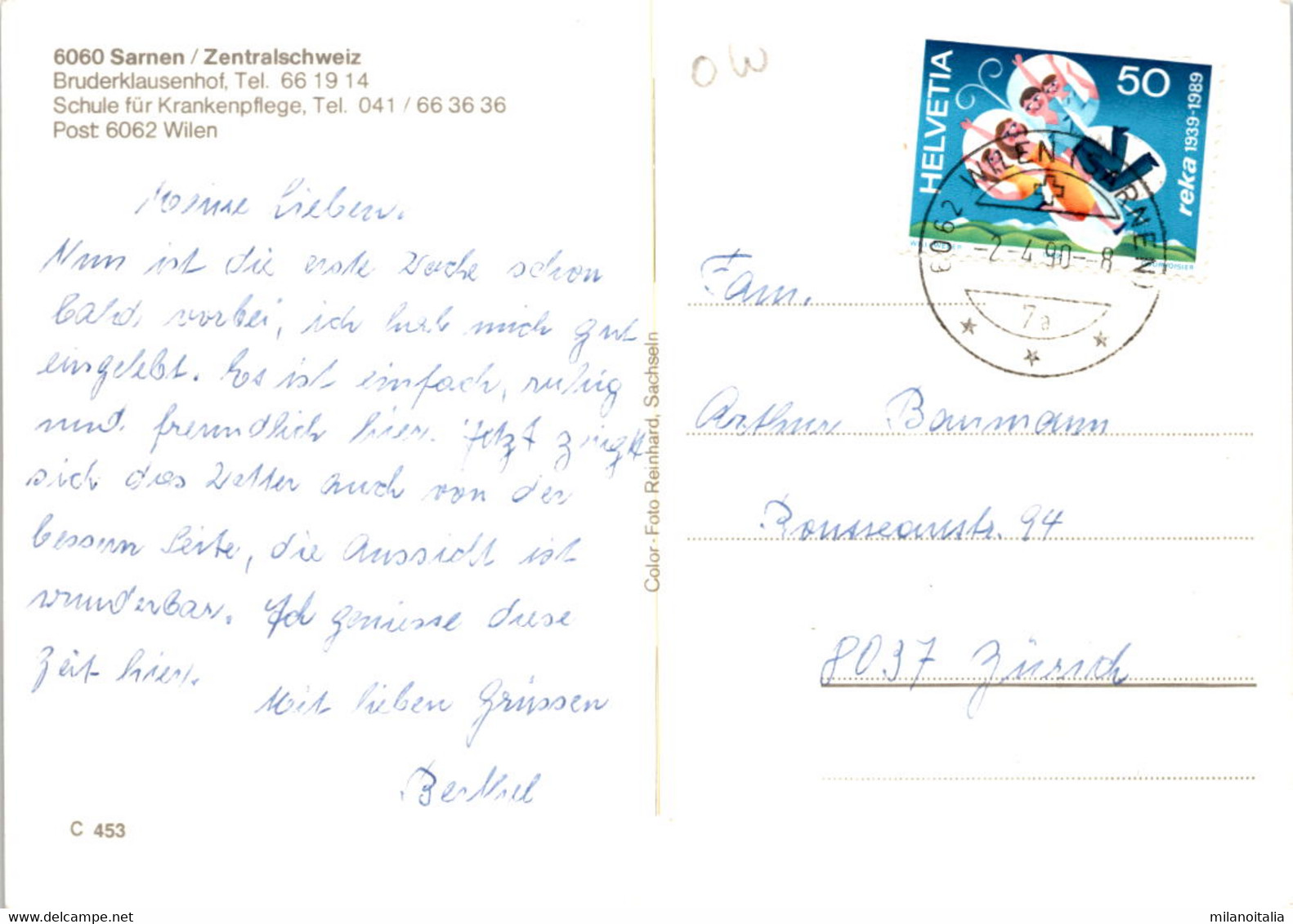 Sarnen - Bruderklausenhof - Schule Für Krankenpflege (453) * 2. 4. 1990 - Sarnen