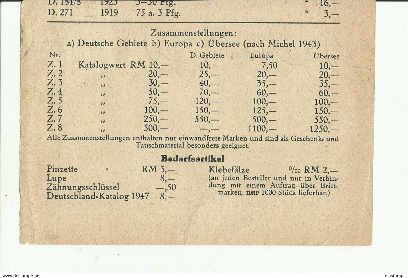 DP GS1947 SST Hamburg - Entiers Postaux