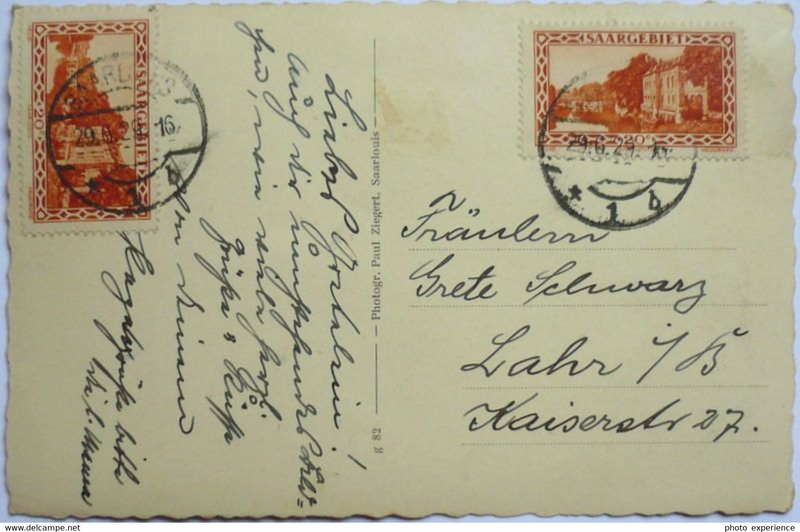 CPA Carte Postale Timbre Briefmarken Commerce Mode Geschäft Laden 1929 SAARLOUIS Allemagne Deutschland - Kreis Saarlouis