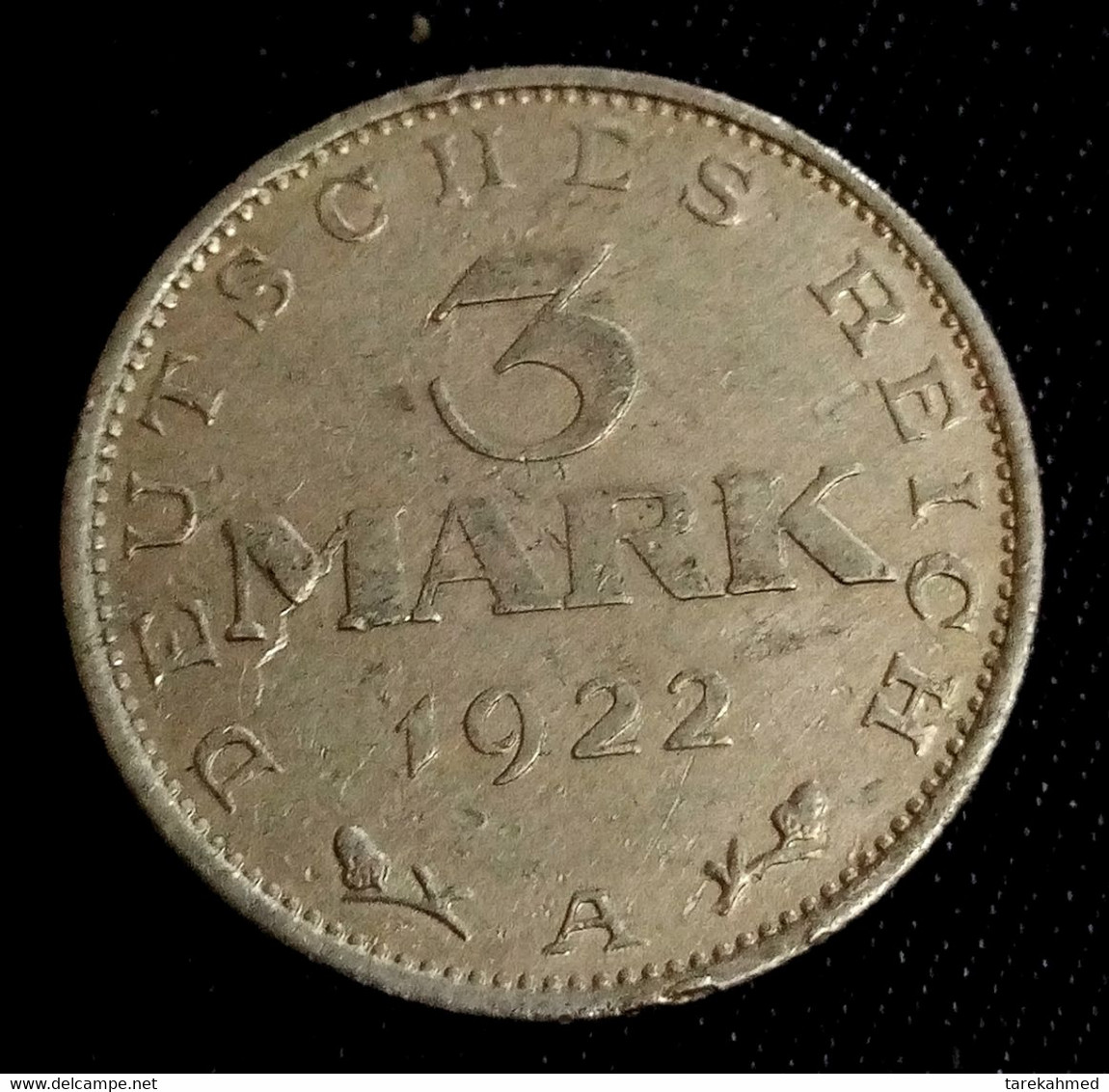 Allemagne,  3 Mark, 1922, Berlin, TB+, Aluminium , Agomeza - 3 Marcos & 3 Reichsmark